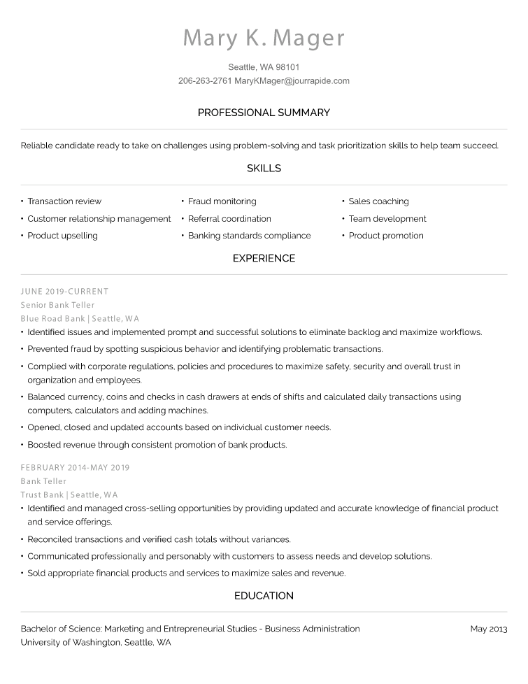 Best Bank Teller Resume Examples - Bank Teller Resume Example RN 