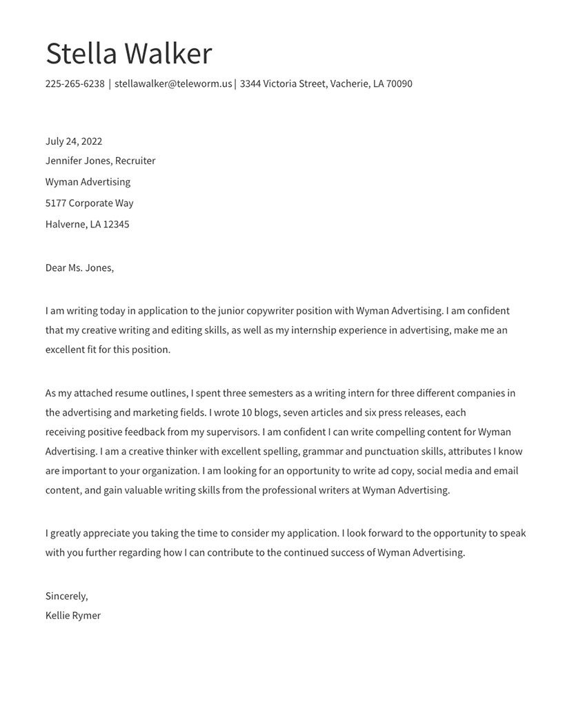 covering letter help Minimalist Cover Letter Template