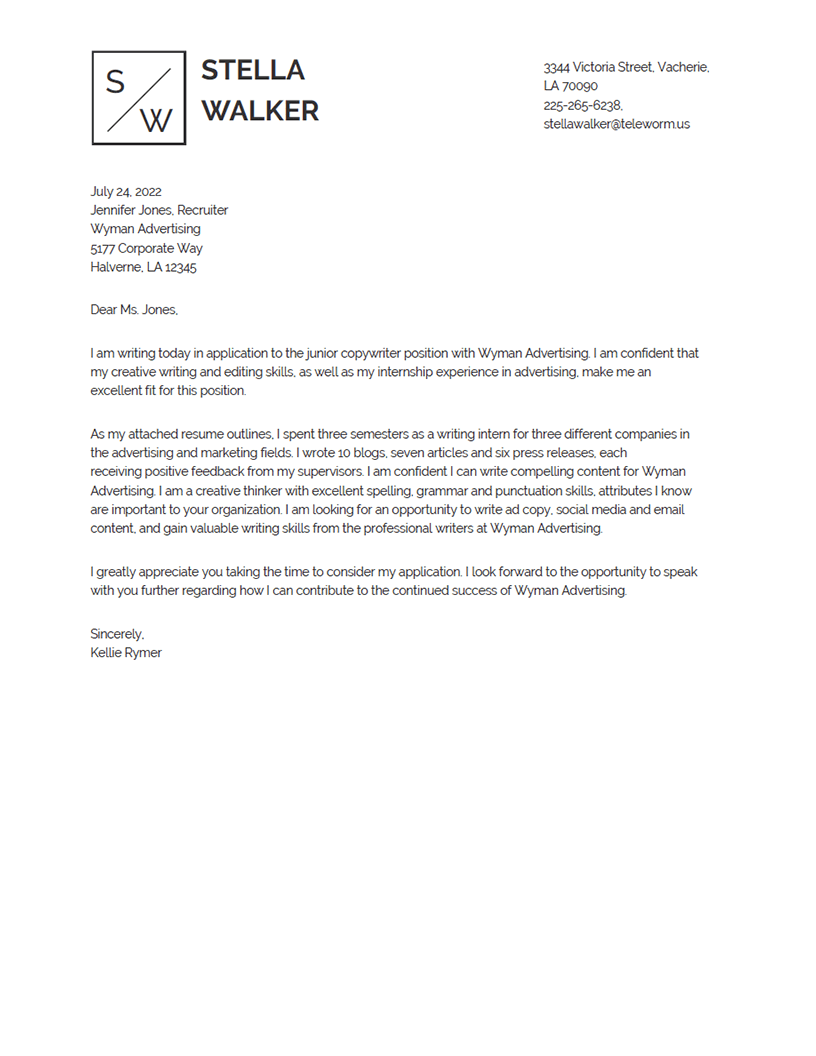 covering letter help Modular Cover Letter Template