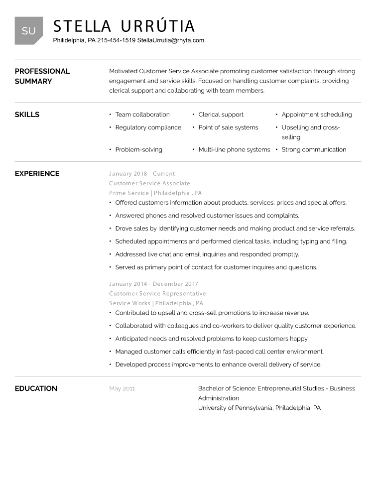 Targeted Resume Example
