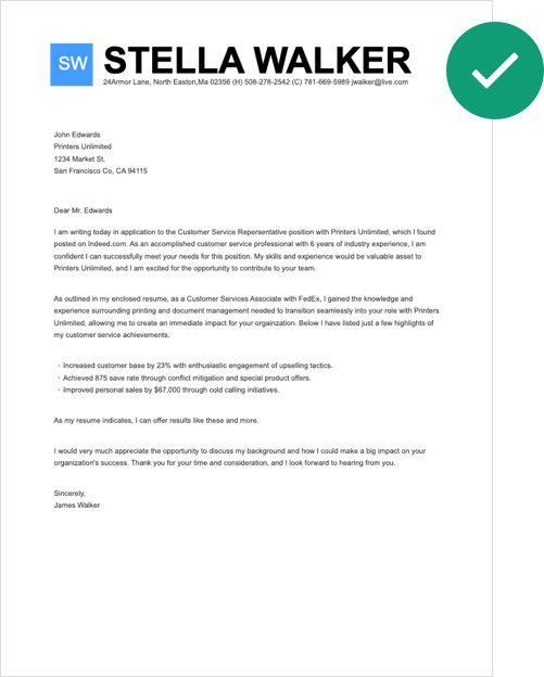 reed cover letter example
