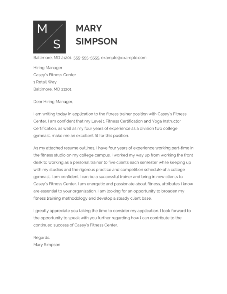 cover letter examples without hiring manager