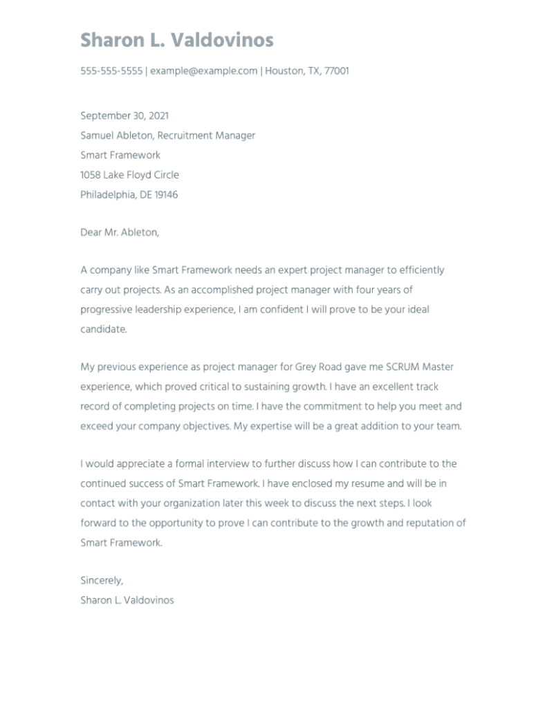 Write a Better Project Manager Cover Letter in 2022