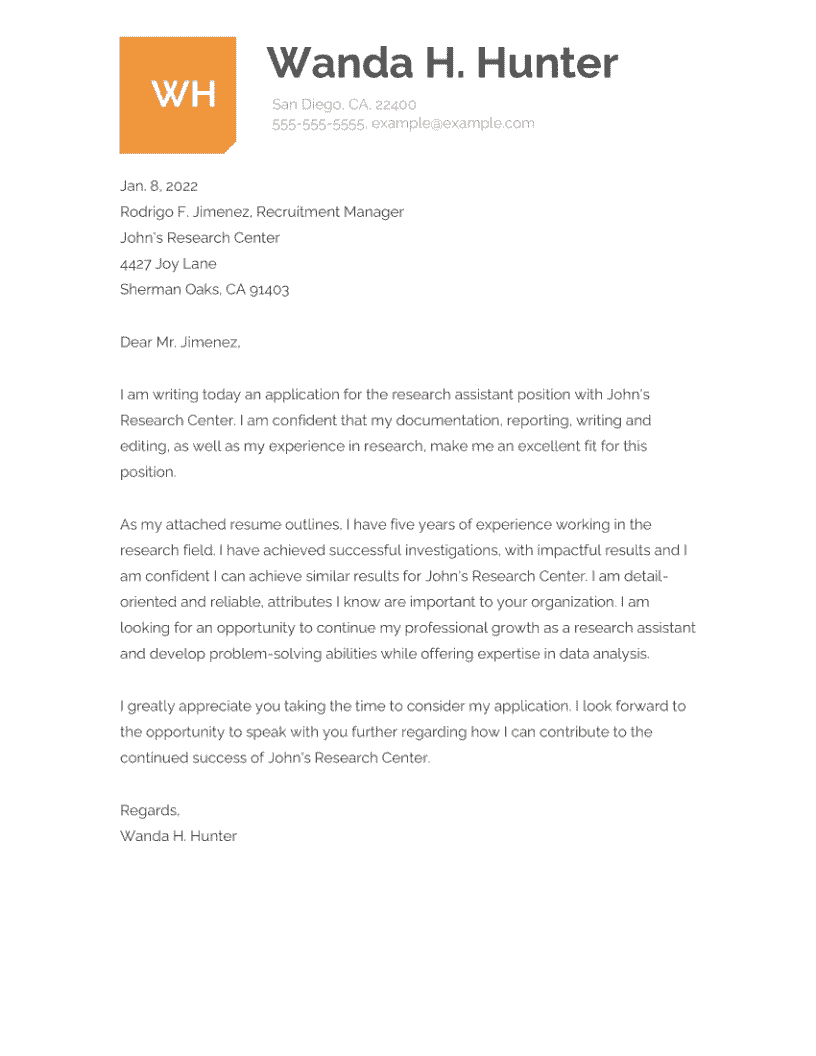 Best Research Assistant Cover Letter Examples ResumeNerd best-research-assistant-cover-letter-examples-resumenerd