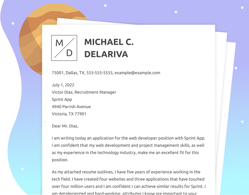 cover letter examples