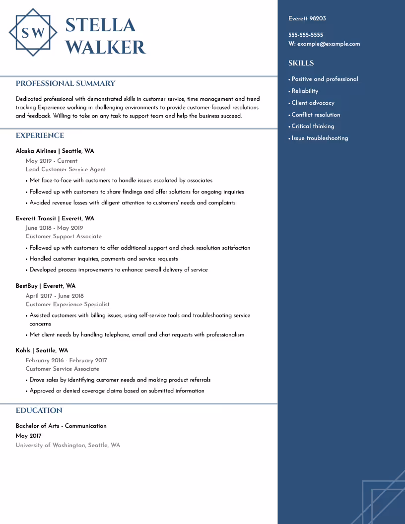 Resume template Halley